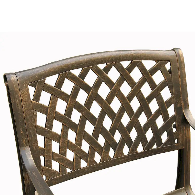 Ensemble de salle à manger d'extérieur moderne en aluminium à treillis maillé de 241 cm avec huit fauteuils - N/A
