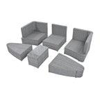 Ensemble de canapé d'extérieur rond de 6 pièces pour conversation de patio