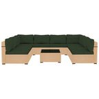Ensemble de 9 meubles de jardin en osier UPHA avec coussins