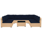 Ensemble de 9 meubles de jardin en osier UPHA avec coussins