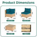 Ensemble de 9 meubles de jardin en osier UPHA avec coussins