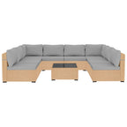 Ensemble de 9 meubles de jardin en osier UPHA avec coussins