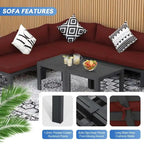 FINCATI Salon de jardin en aluminium, ensemble de conversation d'extérieur avec table – 8 pièces