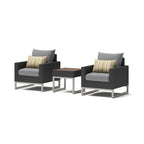 Ensemble 3 pièces Milo Espresso Sunbrella : fauteuils de jardin et table d'appoint