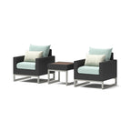 Ensemble 3 pièces Milo Espresso Sunbrella : fauteuils de jardin et table d'appoint