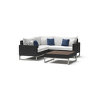 Sectionnel d'extérieur 4 pièces Milo Espresso Sunbrella avec table pour patio