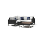 Sectionnel d'extérieur 4 pièces Milo Espresso Sunbrella avec table pour patio