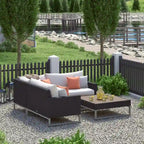Sectionnel d'extérieur 4 pièces Milo Espresso Sunbrella avec table pour patio