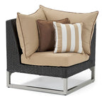 Sectionnel d'extérieur 4 pièces Milo Espresso Sunbrella avec table pour patio