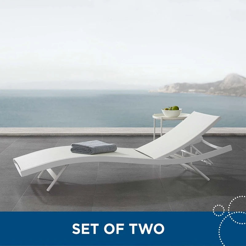 Glimpse - Lot de 2 chaises longues de patio en filet - N/A