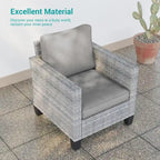 Ensemble de canapé d'extérieur modulable LIVOOSUN 8 pièces avec fauteuil à bascule pivotant, en osier marron et pouf