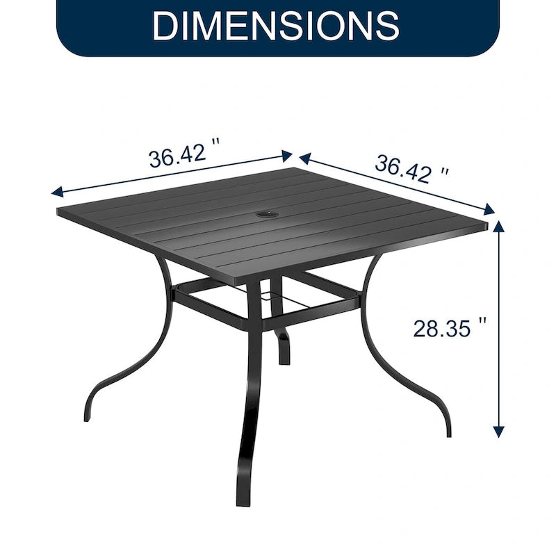 Ensemble de salle à manger d'extérieur 5 pièces avec table et chaises pivotantes