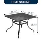 Ensemble de salle à manger d'extérieur 5 pièces avec table et chaises pivotantes