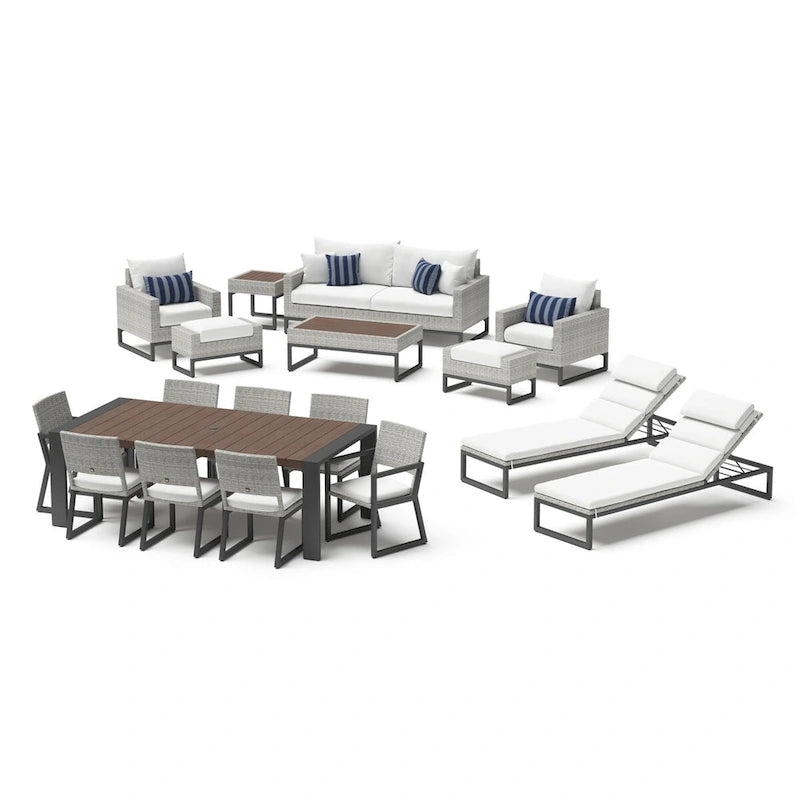Ensemble de patio Milo Grey Sunbrella 18 pièces