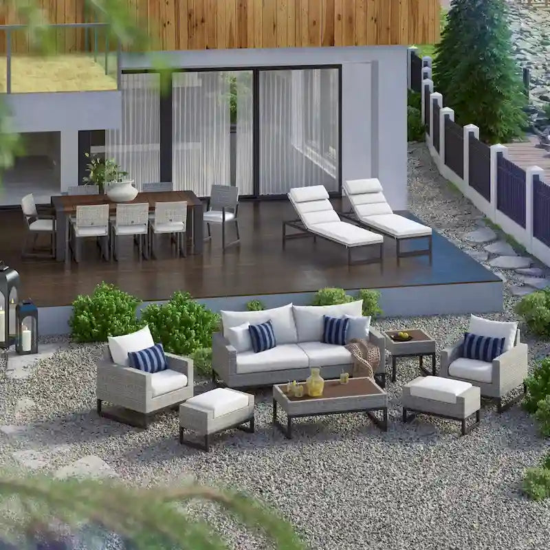 Ensemble de patio Milo Grey Sunbrella 18 pièces