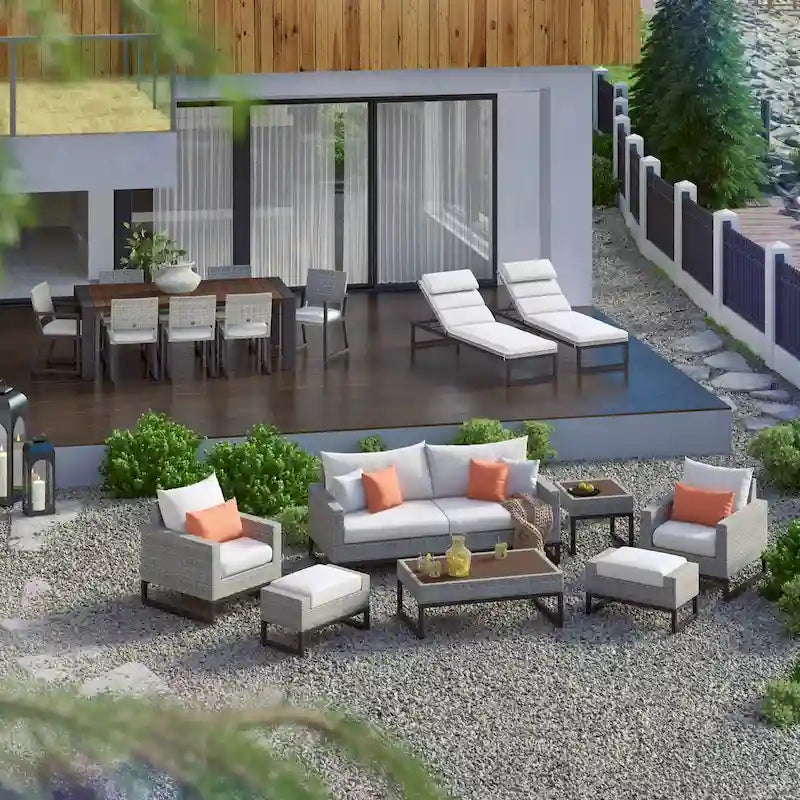 Ensemble de patio Milo Grey Sunbrella 18 pièces