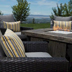 Ensemble de conversation de patio Deco 5 pièces Sunbrella avec foyer extérieur