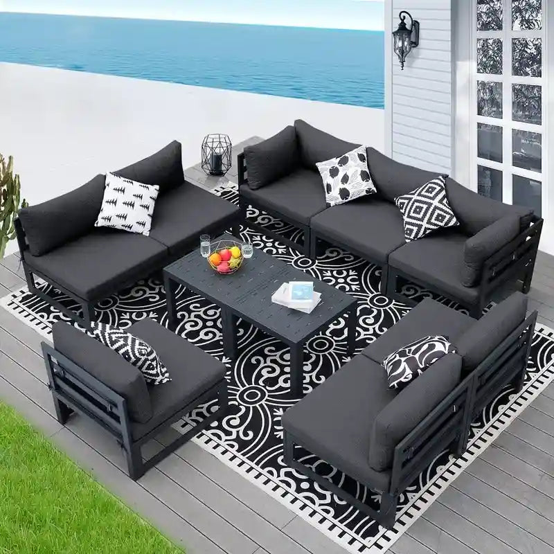 FINCATI Salon de Jardin Modulable d'Extérieur en Aluminium avec Table