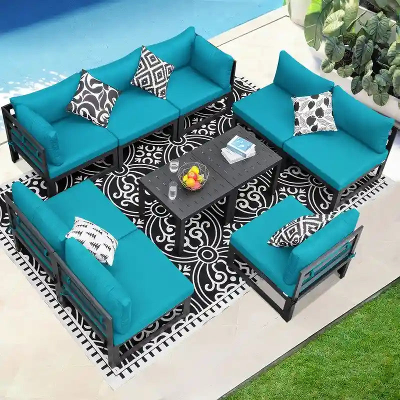 FINCATI Salon de Jardin Modulable d'Extérieur en Aluminium avec Table