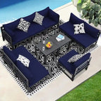 FINCATI Salon de Jardin Modulable d'Extérieur en Aluminium avec Table