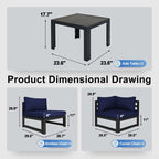 FINCATI Salon de Jardin Modulable d'Extérieur en Aluminium avec Table
