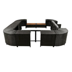 Ensemble de canapé d'angle en rotin extérieur quadrilatéral