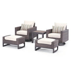 Ensemble de fauteuils de jardin Milea 5 pièces en Sunbrella