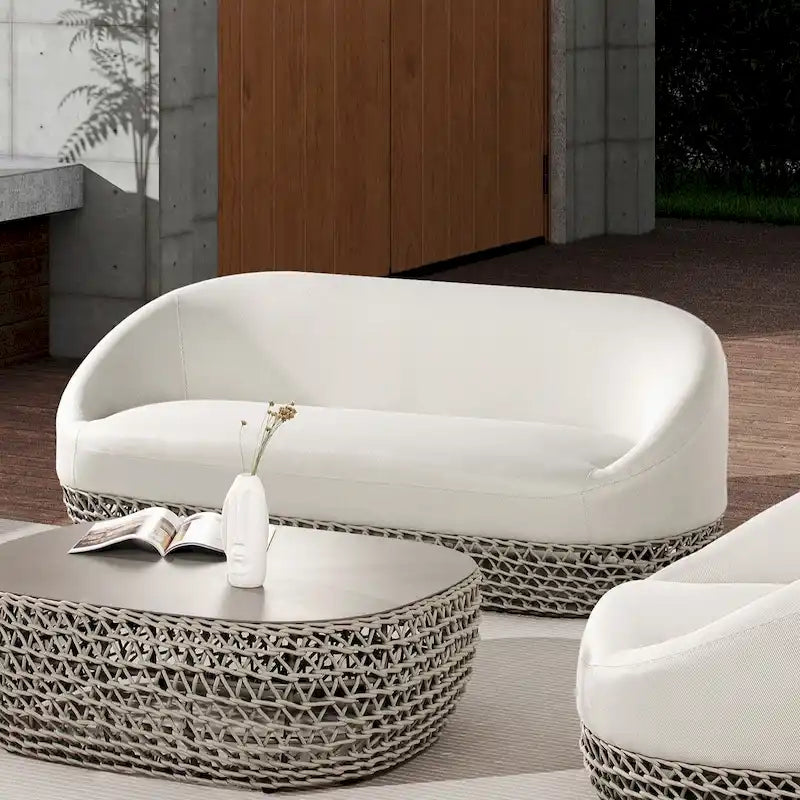 Canapé d'extérieur 3 places en osier tressé Willow 71 - 71 L x 36 P x 28,5 H