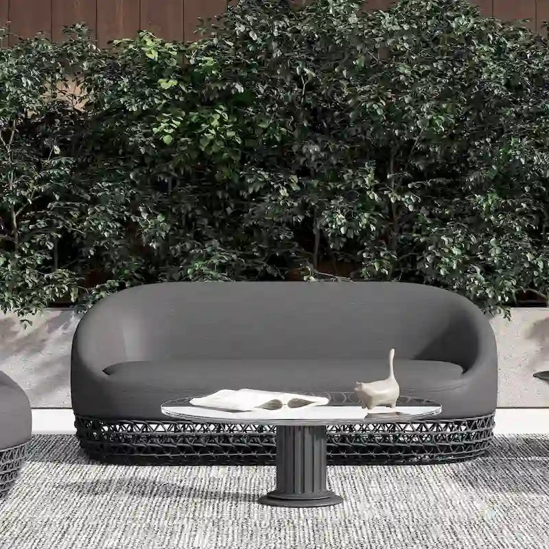 Canapé d'extérieur 3 places en osier tressé Willow 71 - 71 L x 36 P x 28,5 H