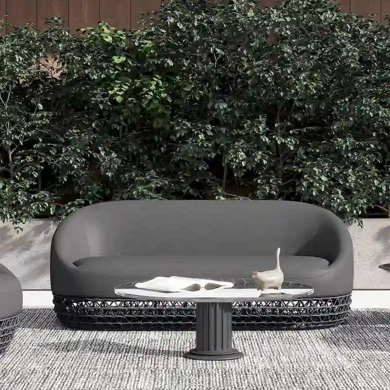 Canapé d'extérieur 3 places en osier tressé Willow 71 - 71 L x 36 P x 28,5 H