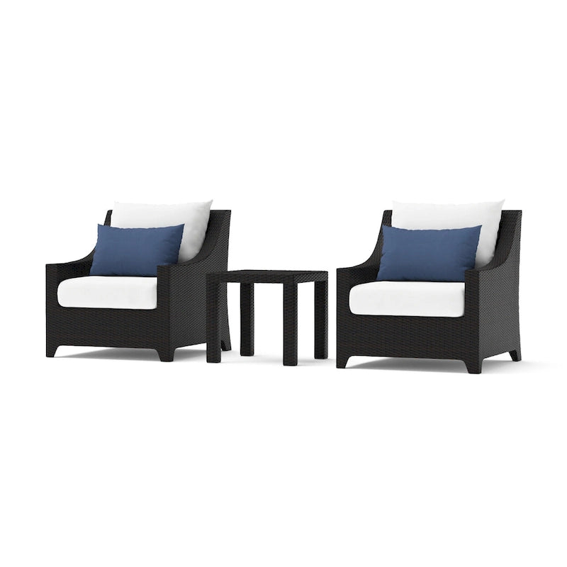 Ensemble Deco 3 pièces : 2 fauteuils de jardin en aluminium et 1 table d'appoint