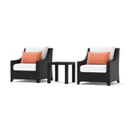Ensemble Deco 3 pièces : 2 fauteuils de jardin en aluminium et 1 table d'appoint