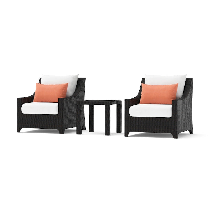 Ensemble Deco 3 pièces : 2 fauteuils de jardin en aluminium et 1 table d'appoint