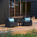 Ensemble Deco 3 pièces : 2 fauteuils de jardin en aluminium et 1 table d'appoint