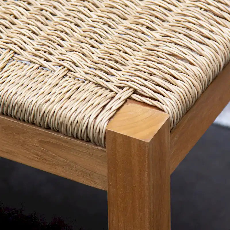 Ensemble de salle à manger d'extérieur 5 pièces en teck Cambridge Casual Paxton - Osier torsadé miel