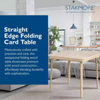Table de jeu pliante Stakmore Classic Straight Edge en bois massif, cadre non fini