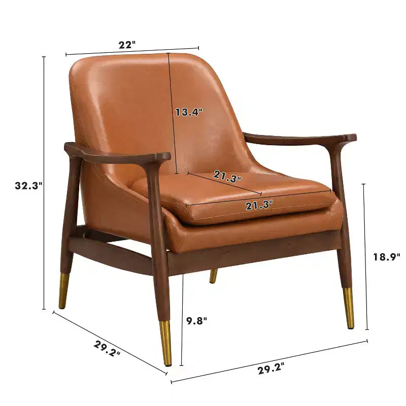 Christopher Knight Home Freja, fauteuil d'appoint moderne en similicuir et bois, marron