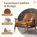 Christopher Knight Home Freja, fauteuil d'appoint moderne en similicuir et bois, marron