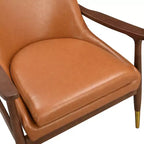 Christopher Knight Home Freja, fauteuil d'appoint moderne en similicuir et bois, marron