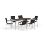 Ensemble de salle à manger d'extérieur Shore en aluminium de 7 pièces