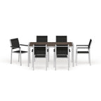 Ensemble de salle à manger d'extérieur Shore en aluminium de 7 pièces