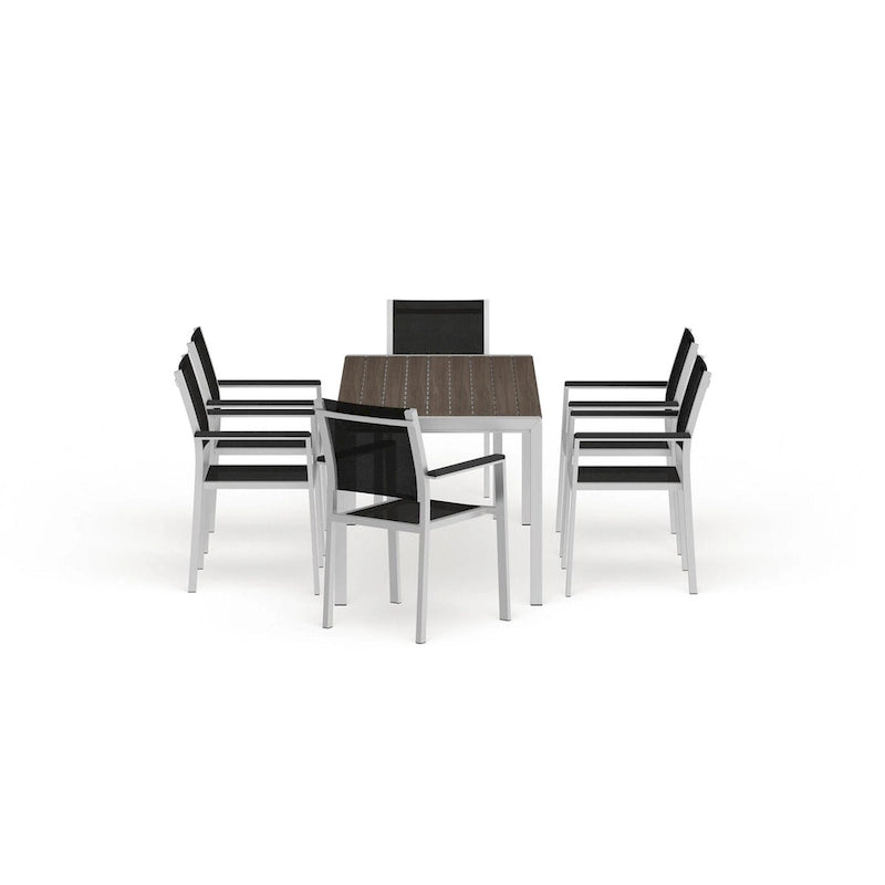 Ensemble de salle à manger d'extérieur Shore en aluminium de 7 pièces