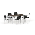 Ensemble de salle à manger d'extérieur Shore en aluminium de 7 pièces