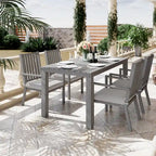 Ensembles de salle à manger de patio 5 pièces Table à manger d'extérieur en aluminium avec 4 chaises