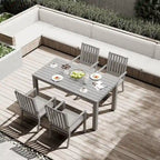 Ensembles de salle à manger de patio 5 pièces Table à manger d'extérieur en aluminium avec 4 chaises