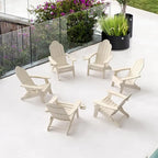 Chaises de jardin pliables LUE BONA en HDPS résistant aux intempéries, avec porte-gobelet, lot de 6 - 35P x 30L x 36,2H