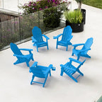 Chaises de jardin pliables LUE BONA en HDPS résistant aux intempéries, avec porte-gobelet, lot de 6 - 35P x 30L x 36,2H