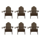 Chaises de jardin pliables LUE BONA en HDPS résistant aux intempéries, avec porte-gobelet, lot de 6 - 35P x 30L x 36,2H