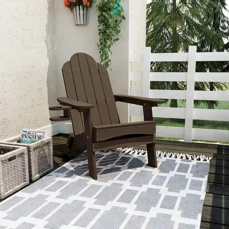 Chaises de jardin pliables LUE BONA en HDPS résistant aux intempéries, avec porte-gobelet, lot de 6 - 35P x 30L x 36,2H