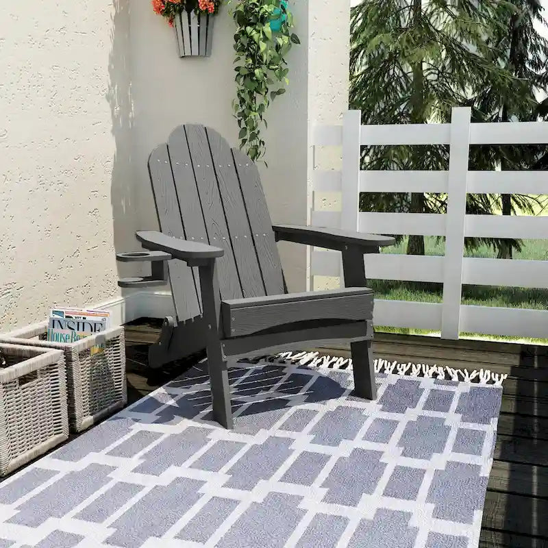 Chaises de jardin pliables LUE BONA en HDPS résistant aux intempéries, avec porte-gobelet, lot de 6 - 35P x 30L x 36,2H